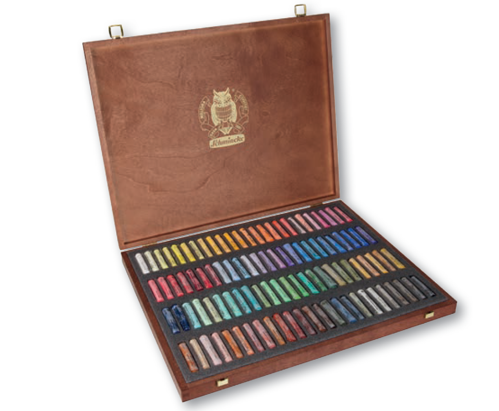 Schmincke Pastels Wooden Boxed Set of 100 Assorted pastels