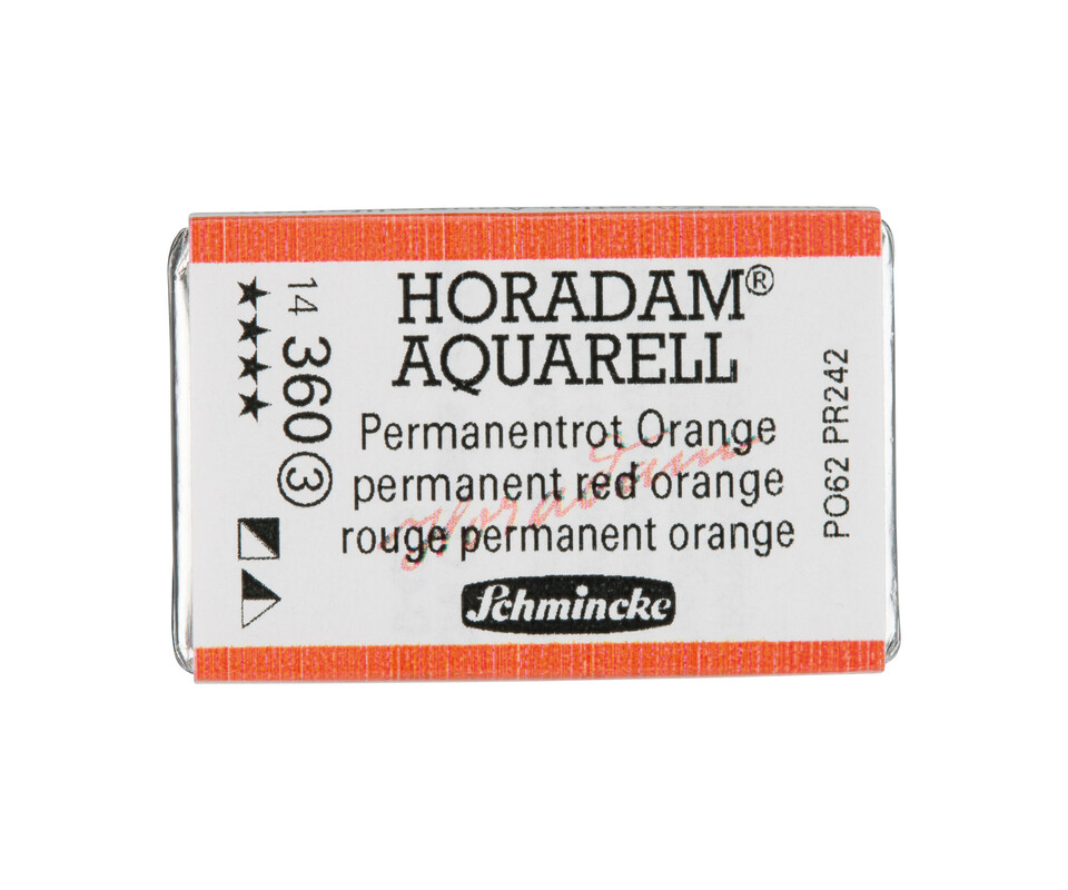 Schmincke Horadam Watercolour Full Pan Permanent Red Orange Series 3