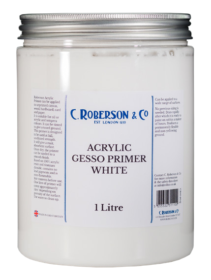 Roberson Acrylic Gesso Primer White 1 Litre