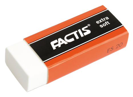 Factis Eraser Plastic Extra Soft White 61x24x13mm (Box 20)