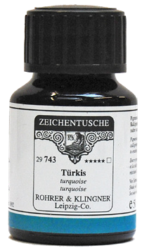 Rohrer &amp; Klingner Pigmented Drawing &amp; Caligraphy Ink Turquoise 50ml
