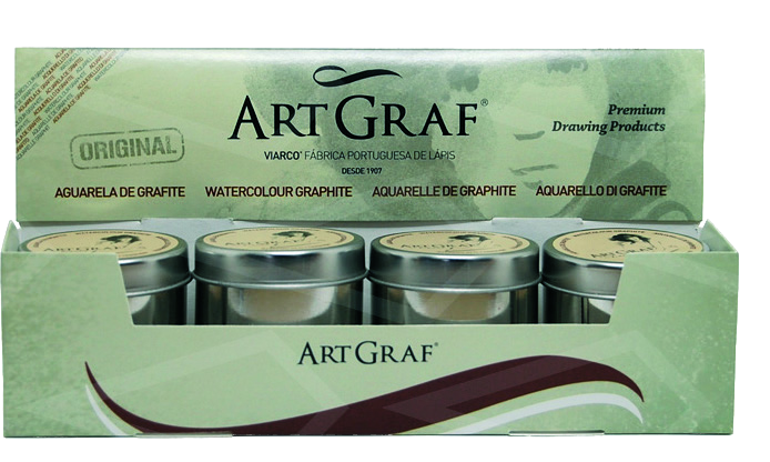 ArtGraf Watercolour Graphite Large 60ml Tin Box of 4