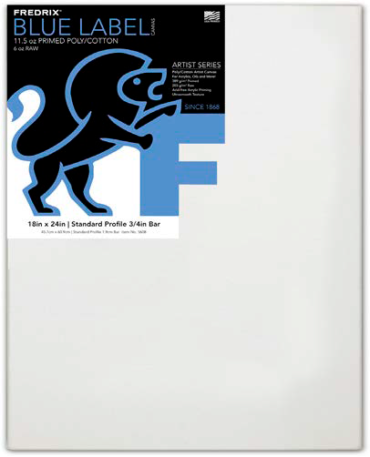 Fredrix Stretched Canvas Blue Label Ultrasmooth Canvas 16x20in
